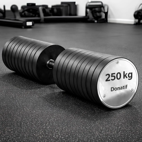 Mancuerna hexagonal engomada 250 kg - Profesional