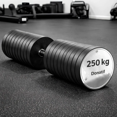 Mancuerna hexagonal engomada 250 kg - Profesional