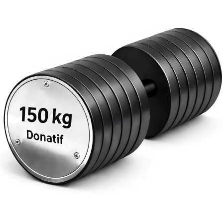 Haltère hexagonal caoutchouté 150 kg - Professionnel