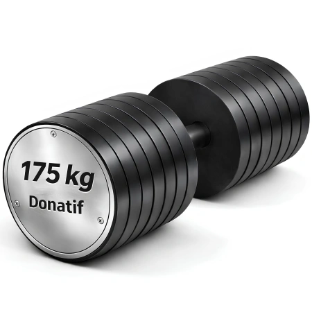 Manubrio Esagonale Gommato da 175 Kg - Professionale - Visuale Laterale