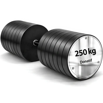 Haltère hexagonal caoutchouté de 250 kg - Professionnel - Vue complète