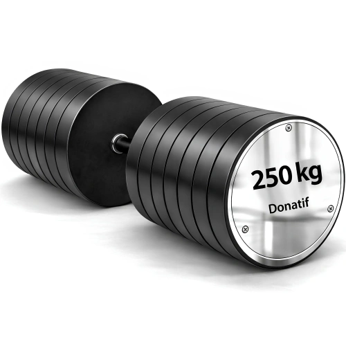 Manubrio Esagonale Gommato da 250 Kg - Professionale - Visuale Completa