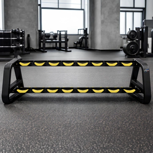 Hantel-Rack mit 2 Regalen – 8 Paare – Fitnessstudio-Ansicht