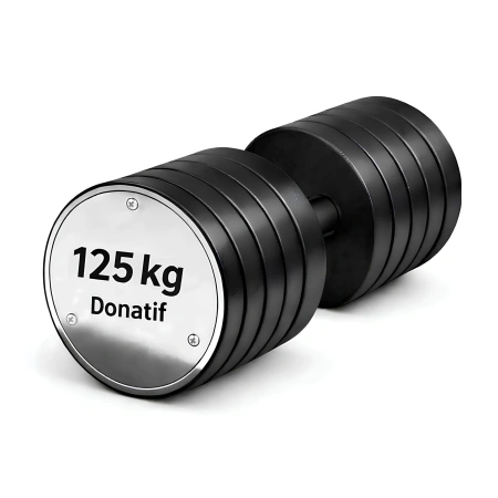 Manubrio Esagonale Gommato da 125 Kg - Professionale