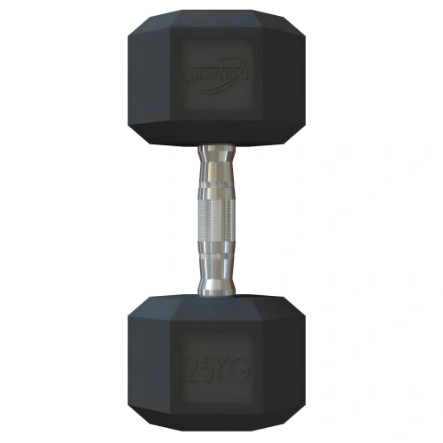 25 Kg Rubberized Hex Dumbbell - Professional - Top View