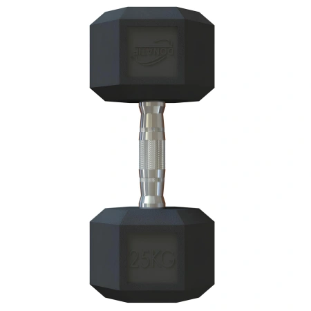 25 Kg Rubberized Hex Dumbbell - Professional - Top View
