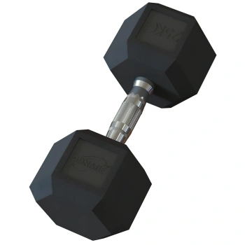 Rubberized Hexagonal Dumbbell 25 Kg - Professional