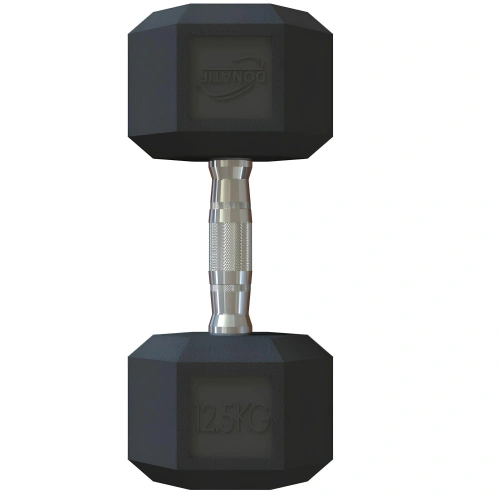 Rubberized Hexagonal Dumbbell Kit from 2.5 to 60 Kg - Tot 1500 Kg - Rubberized Handlebar View