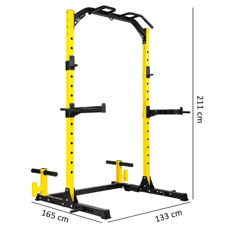 Half Squat Rack mit Klimmzugstange - RR12 | Semi-Professional - Maße