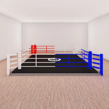 Boxing Ring - Ground Boxing | with Client Logo - Full View in the Room