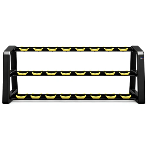 Kit Manubri Esagonali Gommati da 2,5 a 30 Kg - Tot 390 Kg - Rastrelliera