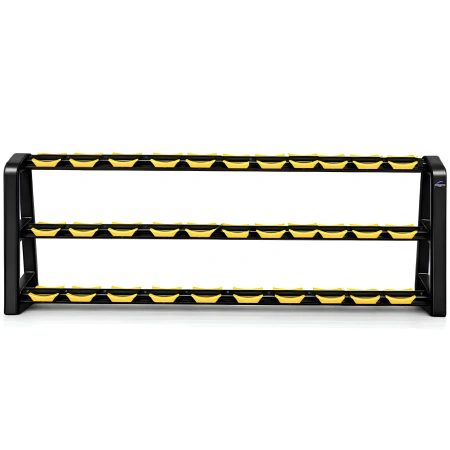 Rubberized Hexagonal Dumbbell Kit 2.5 to 40 Kg - Tot 680 Kg - Rack