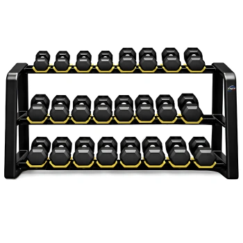 Rubberized Hexagonal Dumbbell Kit 2.5 to 30 Kg - Tot 390 Kg - Full View
