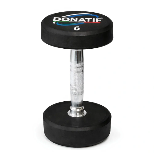 Mancuerna redonda de goma de 6 Kg - Profesional - Vista frontal
