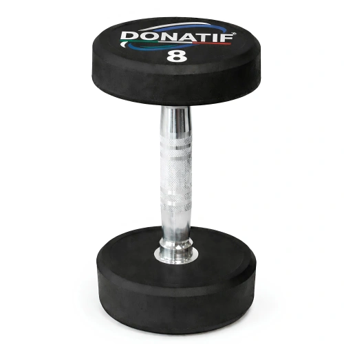 Haltères ronds caoutchoutés de 8 kg - Professional - Vue de face