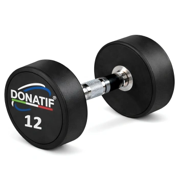 Haltères ronds caoutchoutés 12 kg - Professional - Total View