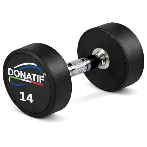 14 Kg Round Rubberized Dumbbell - Professional - Total View