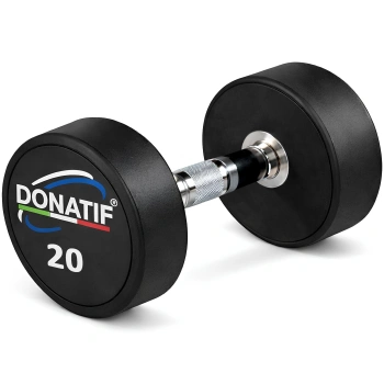 Haltères ronds caoutchoutés de 20 kg - Professional - Total View