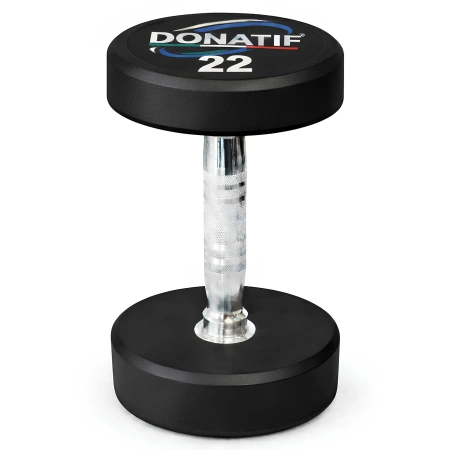 22 Kg Round Rubberized Dumbbell - Professional - Front View