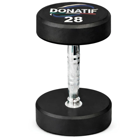 Mancuerna redonda de goma 28 Kg - Profesional - Vista frontal