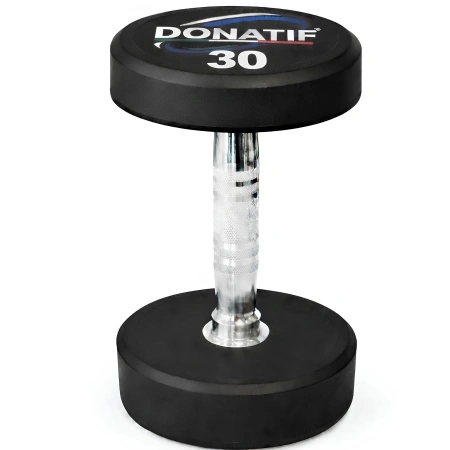 30 Kg Round Rubberized Dumbbell - Professional - Front View