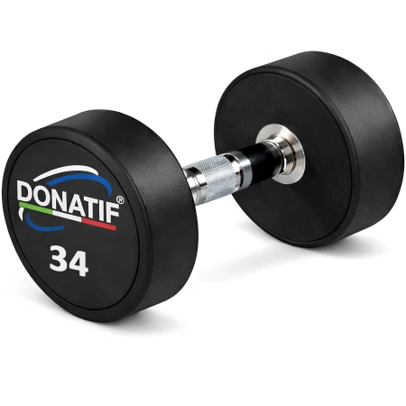 34 Kg Round Rubberized Dumbbell - Professional - Total View