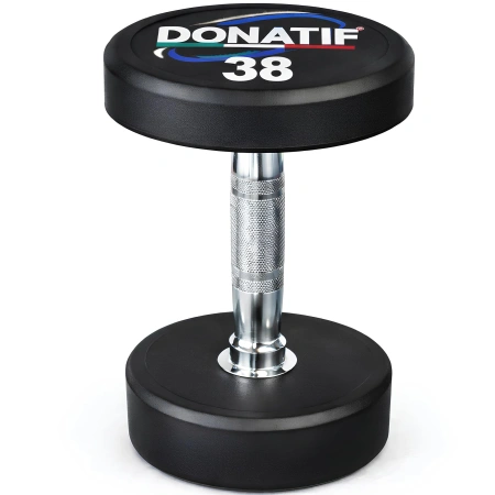 Haltère rond en caoutchouc de 38 kg - Professional - Vue de face