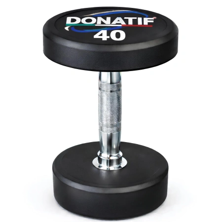 Mancuerna redonda de caucho 40 Kg - Profesional - Vista frontal