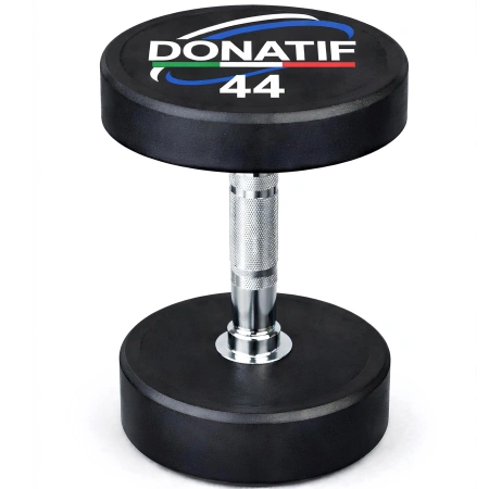 44 Kg Round Rubberized Dumbbell - Professional - Front View