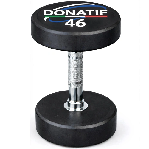 46 Kg Round Rubberized Dumbbell - Professional - Front View