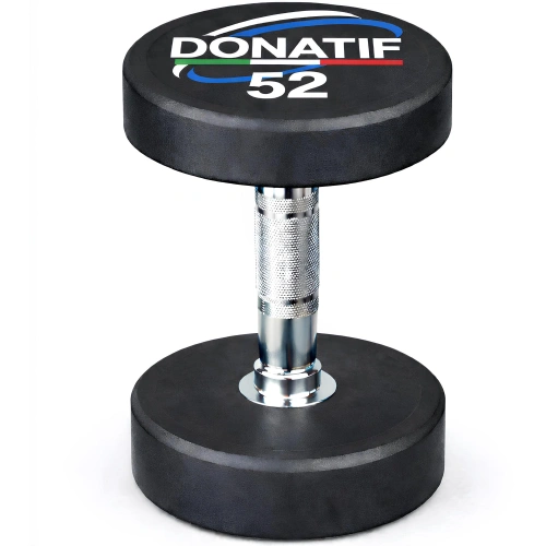 Mancuerna redonda de goma 52 kg - Profesional - Vista frontal