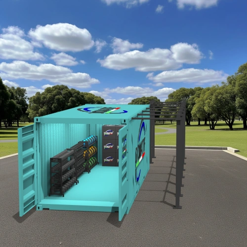 Container Gym 20FT - Structure with Rack | CG10 - Visual Background