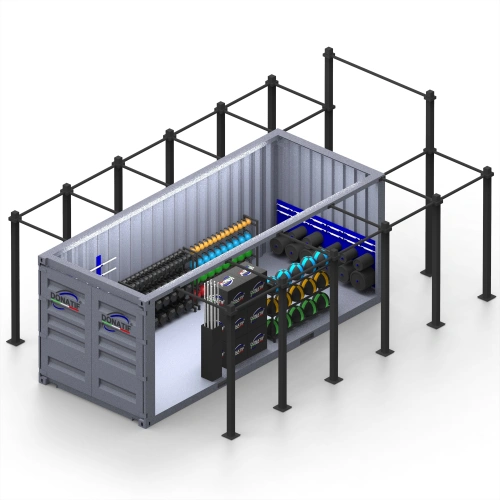 Container Gym 20FT with Rack - Open Space | CG15 - Total View