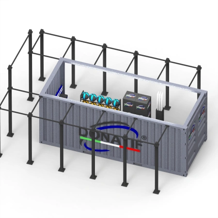 Contenedor Gimnasio 20FT con Rack - Espacio Abierto | CG15 - Vista Frontal