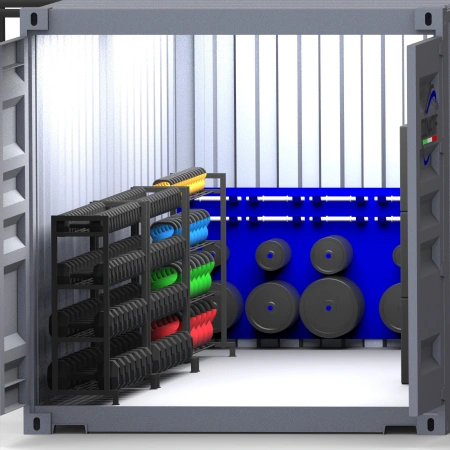 Container Gym 20FT mit Perimeter Rack | CG20 - Innenansicht