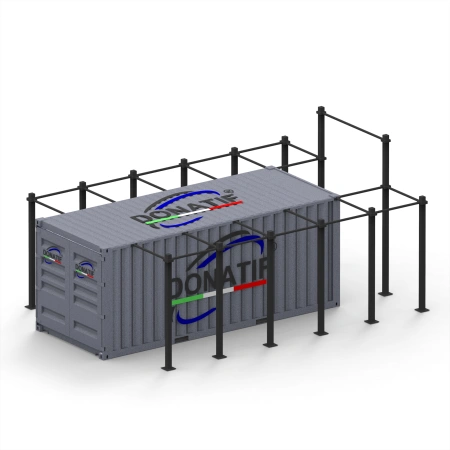 Contenedor Gimnasio 20FT con Rack Perimetral | CG20 - Total View