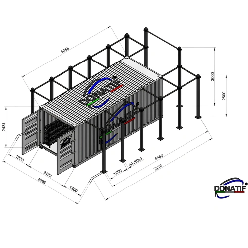 20FT Gym Container with Roof and Side Opening | CG25 - Measurements