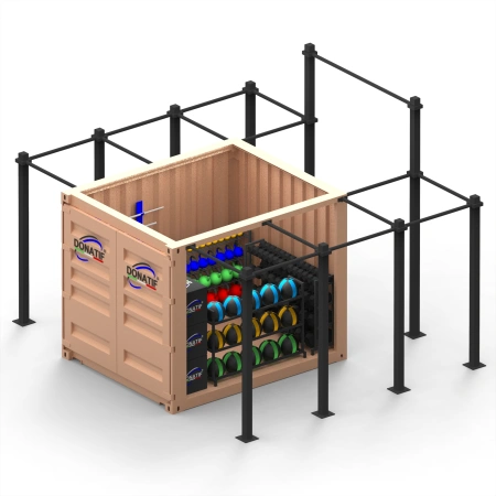 Container Gym 10FT - Open Frame and Rack Included | CG30 - Vista frontal