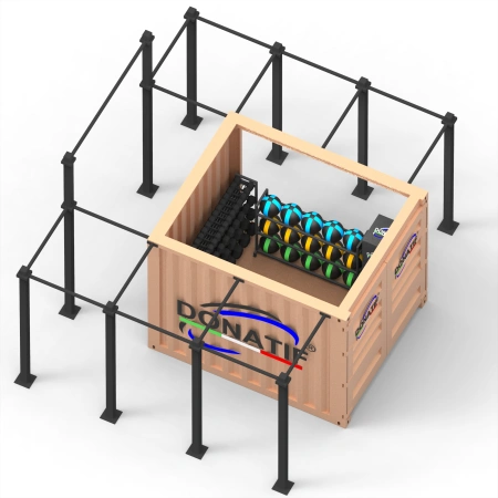 Container Gym 10FT - Struttura Aperta e Rack Incluso | CG30