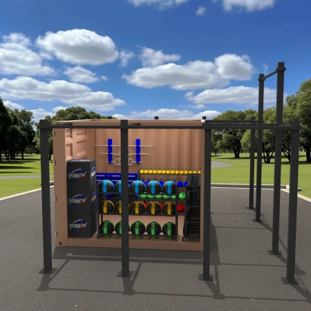 Container Gym 10FT - Open Frame and Rack Included | CG30 - Open View