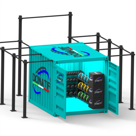 Container Gym 10FT - Structure de Fitness | CG35 - Vue de face