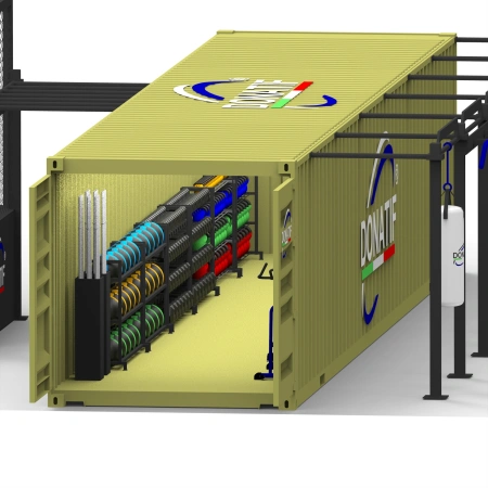 Container Gym 40FT mit MMA-Käfig - Outdoor | CG55 - Vorderansicht