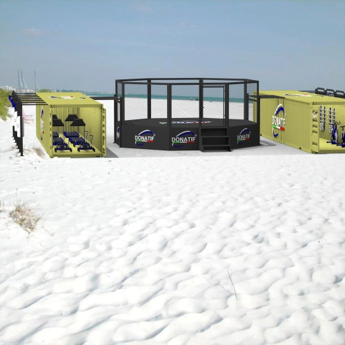 Container-Turnhalle 40FT mit MMA-Käfig - Outdoor | CG55 - Außenansicht