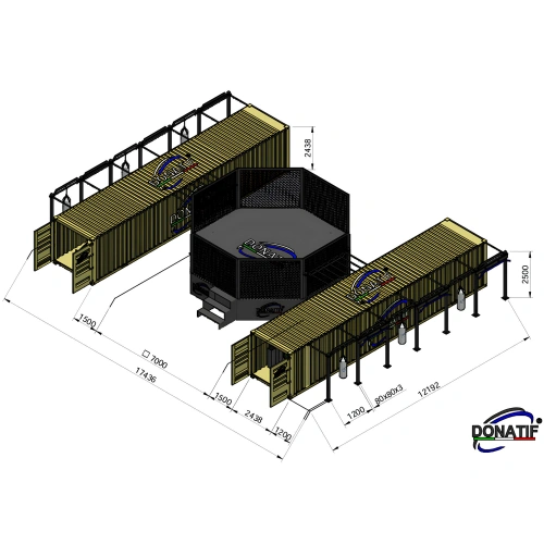 Container Gym 40FT with MMA Cage - Outdoor | CG55 - Visual Measurements