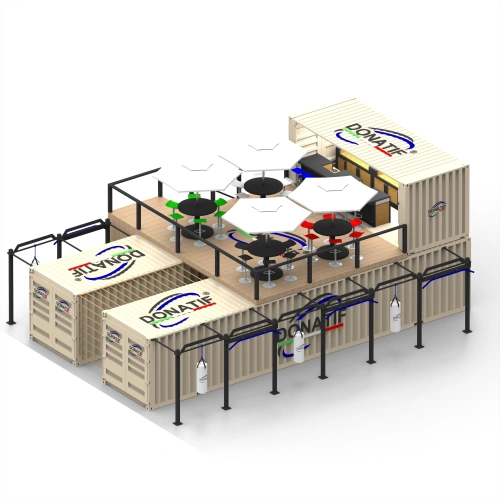 Container Gym 40FT avec Spot-Bar - Personnalisable | CG65 - Vue d'ensemble