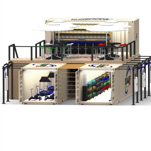 Container Gym 40FT avec Spot-Bar - Personnalisable | CG65 - Vue de face