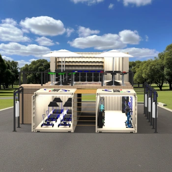 Container Gym 40FT with Spot-Bar - Customizable | CG65 - Total View 2