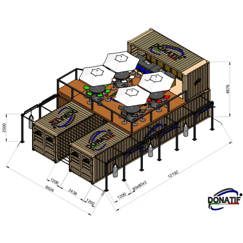 Container Gym 40FT mit Spot-Bar - Individuell anpassbar | CG65 - Größe anzeigen