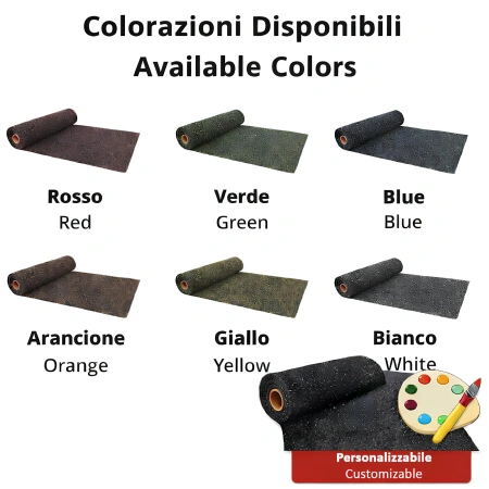 Rotolo Gommato da Palestra - 1x10 mt e Spessore 2 mm | RG2 - Colori