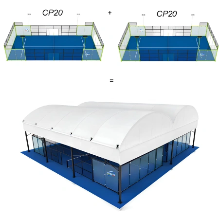 Campo da Padel con Doppia Copertura - CP85 | Professionale - Visuale Padel